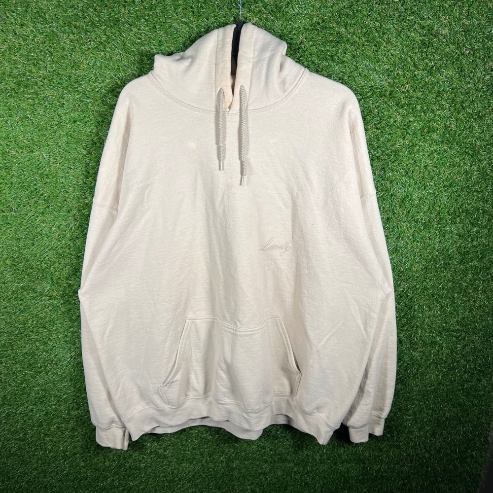 Lonely Ghost Text Me When You Get Lonely Hoodie Beige XXL Graphic Pullover